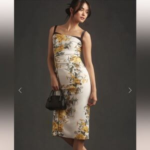 Maeve Sleeveless Square-Neck Column Midi Dress